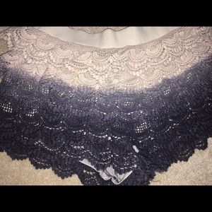 Ombré purple and tan flowy shorts